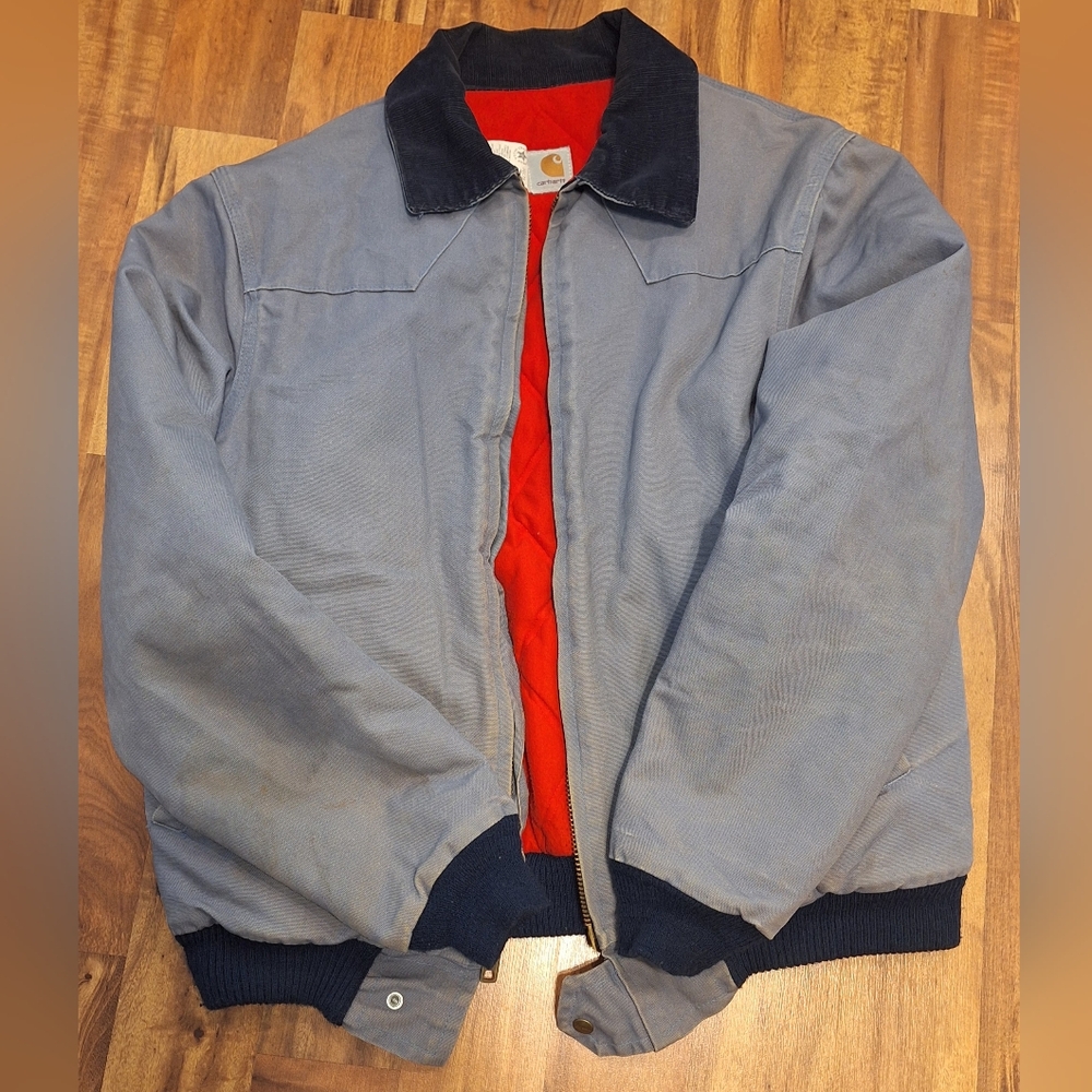 VINTAGE  Carhartt jacket Blue [Red quilted Lining] XLT
